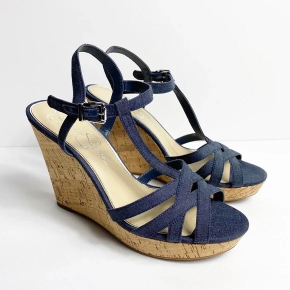 Jessica Simpson Denim Wedges